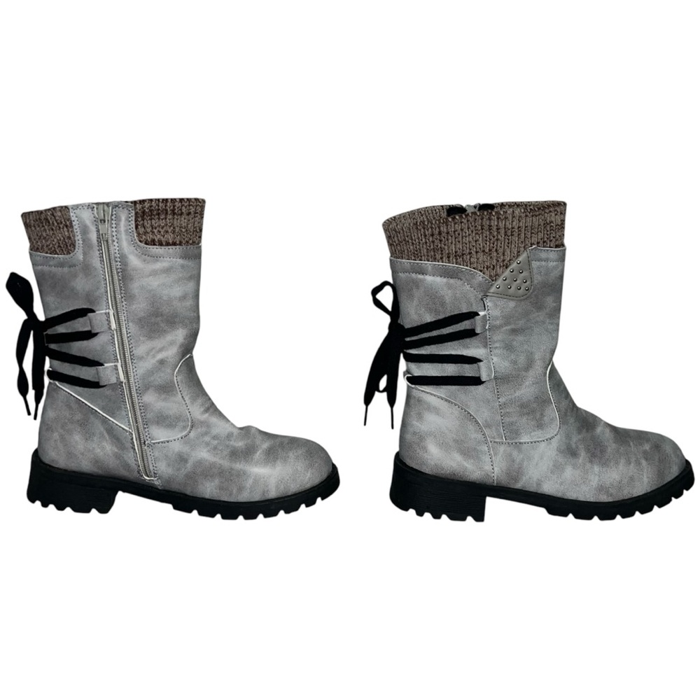 Stylish Gray Combat Boots for Women